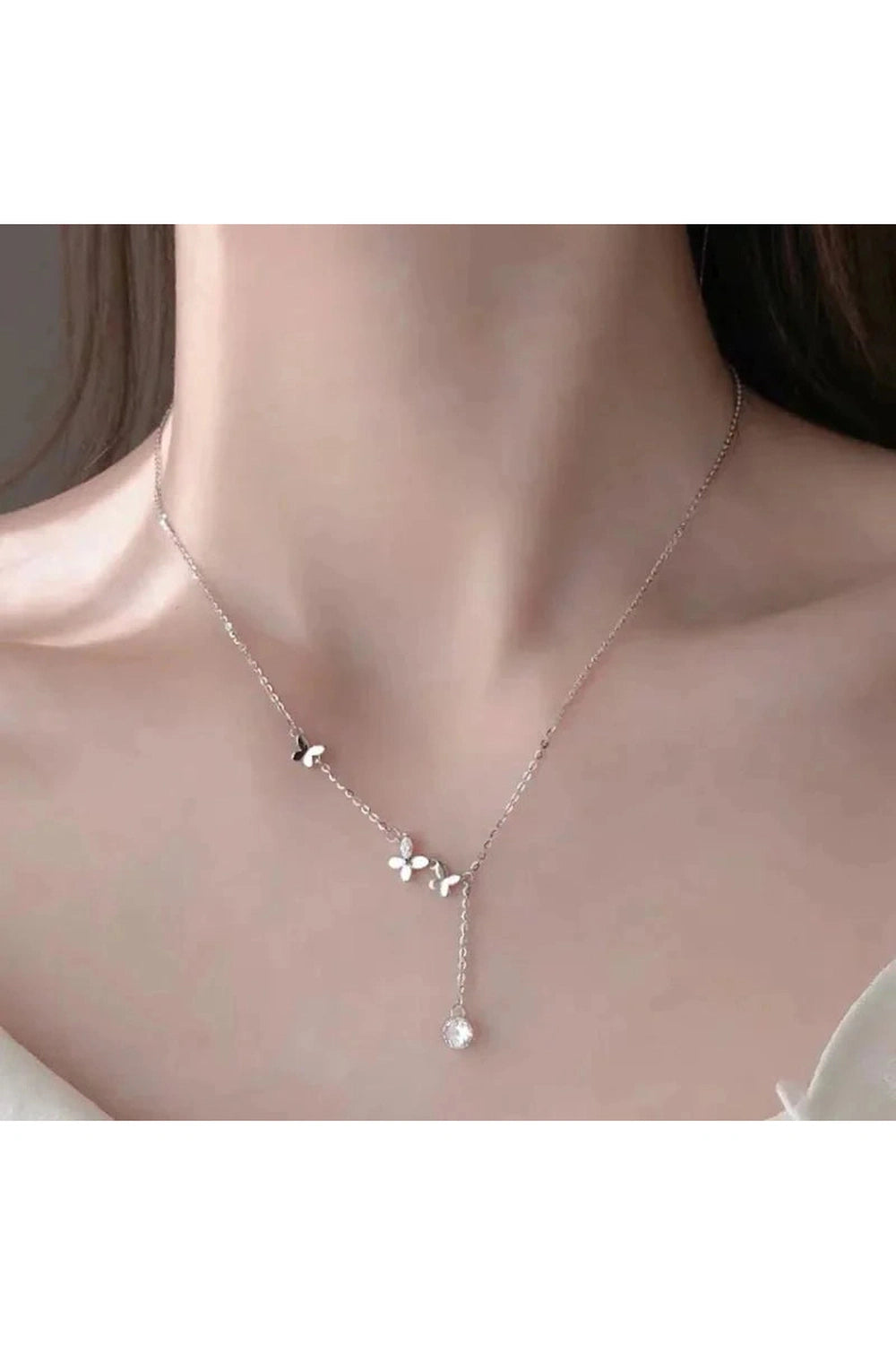 Y2k Zircon Butterfly Necklace