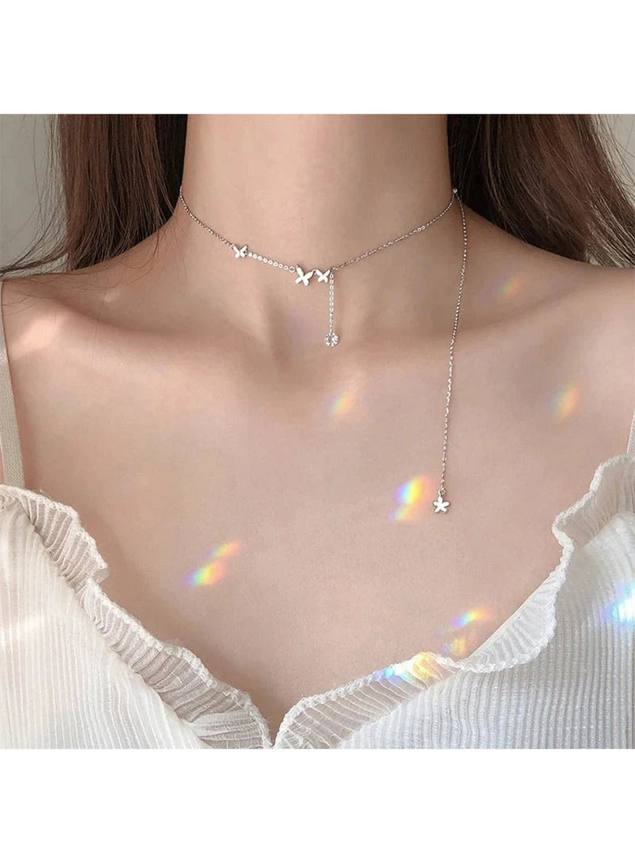 Y2k Zircon Butterfly Necklace