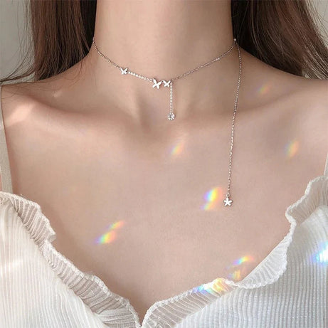 Zircon Butterfly Necklace - Chokers