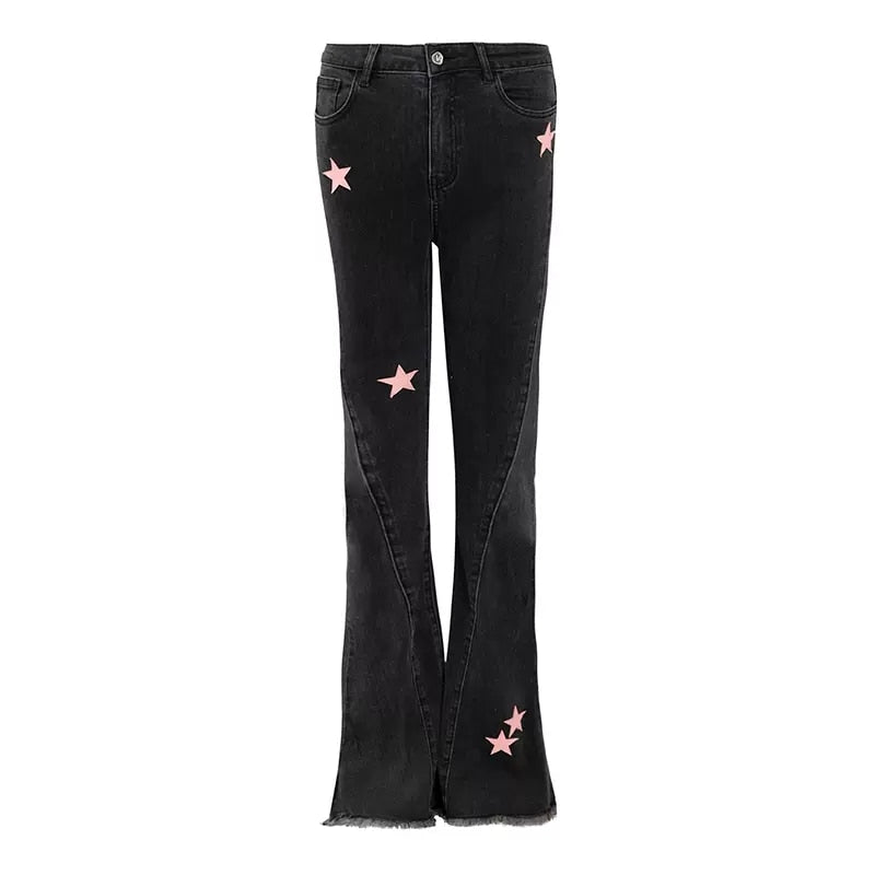 Pink Star High Waist Jeans